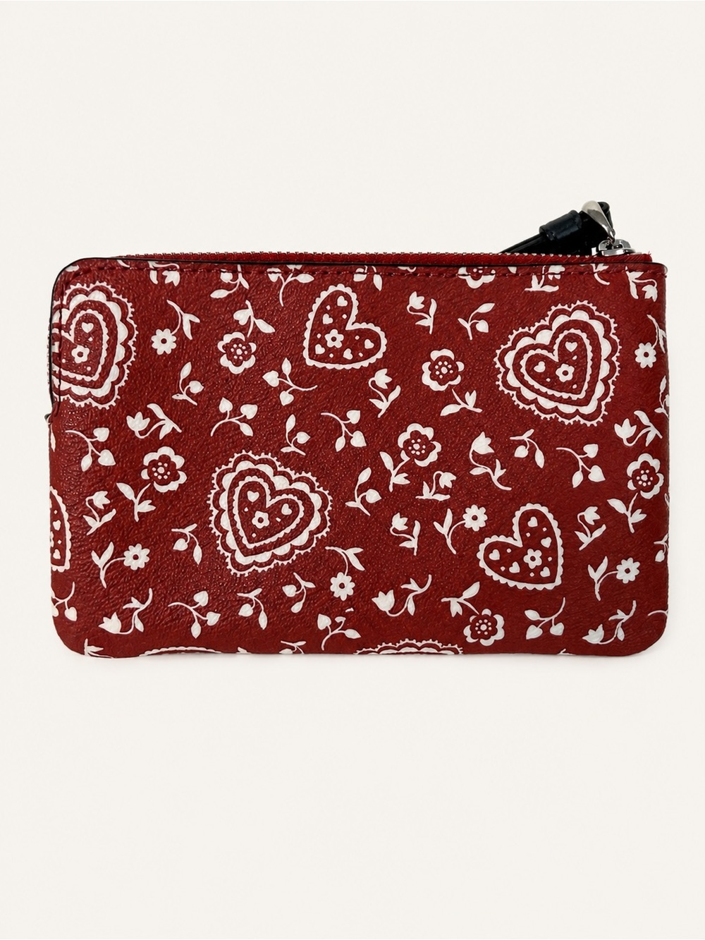Coach Red Heart Floral Zip Wristlet Wallet 6x4 - Picture 2 of 5
